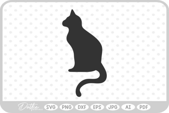 Cat Side Silhouette SVG PNG DXF Review