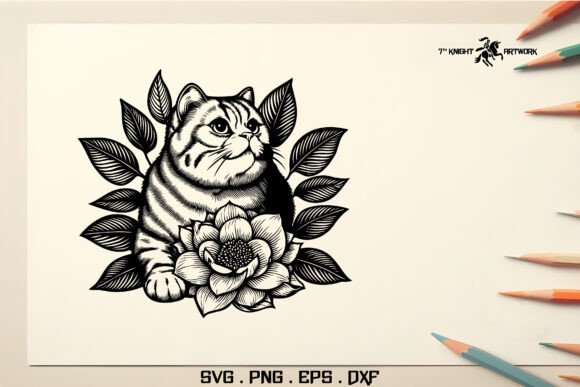 Cat with Flower Svg Pt.2 Review for Embroidery Projects
