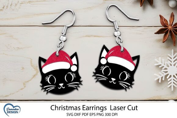 Christmas Cat Earrings SVG Review
