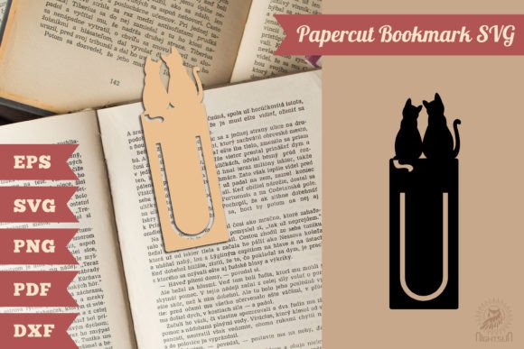 Couple Cat Papercut Bookmark SVG Review