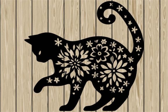 Floral Cat Digging Stencil SVG Review