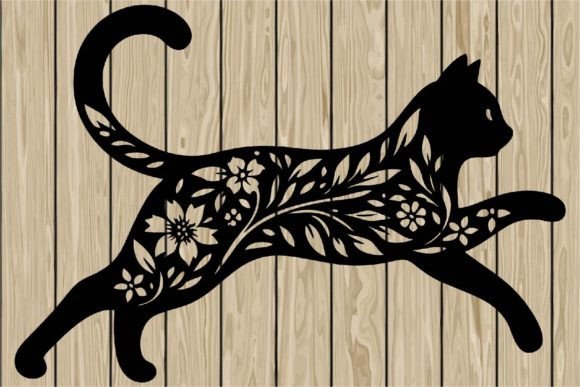 Floral Cat Running Stencil SVG Review