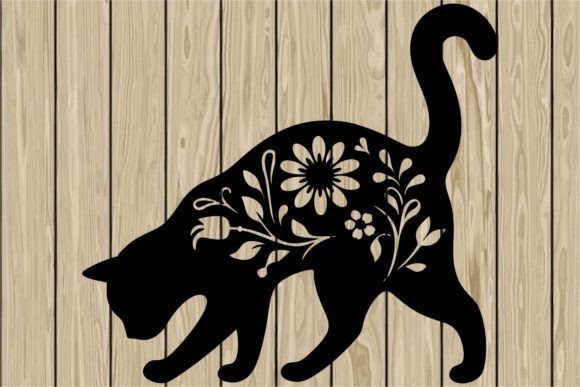 Floral Cat Smelling Stencil SVG Review