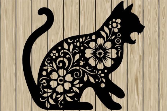 Floral Cat Threatens Stencil SVG Review