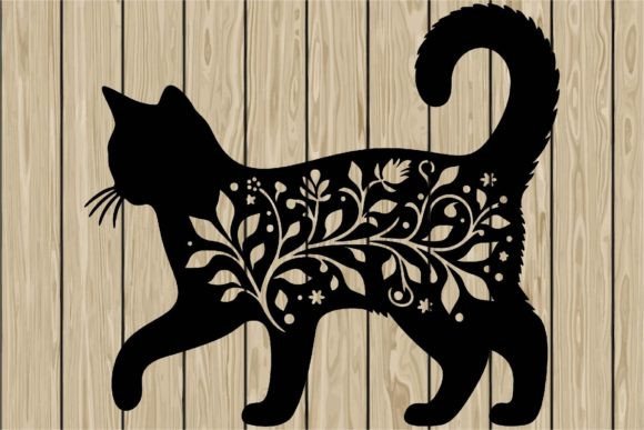 Floral Cat Walking Stencil SVG Review