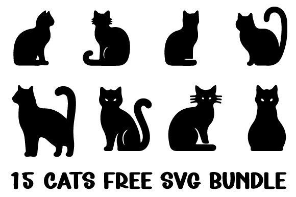 Free Cat Silhouette Bundle SVG PNG Review