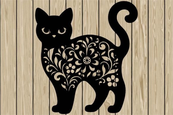 Halloween Floral Cat Stencil SVG Review