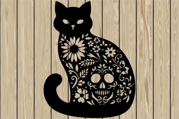 Halloween Floral Cat Stencil SVG Review