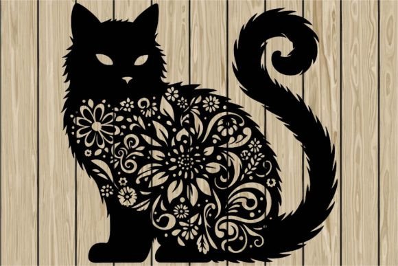Halloween Floral Scary Cat Stencil SVG Review