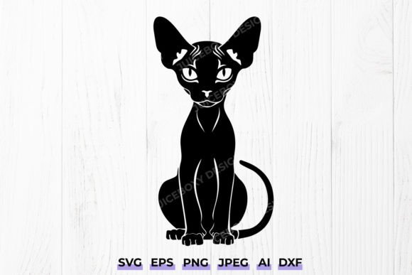 Sphynx Cat Silhouette SVG PNG Design Review