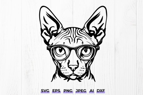 Sphynx Cat with Glasses SVG PNG Review